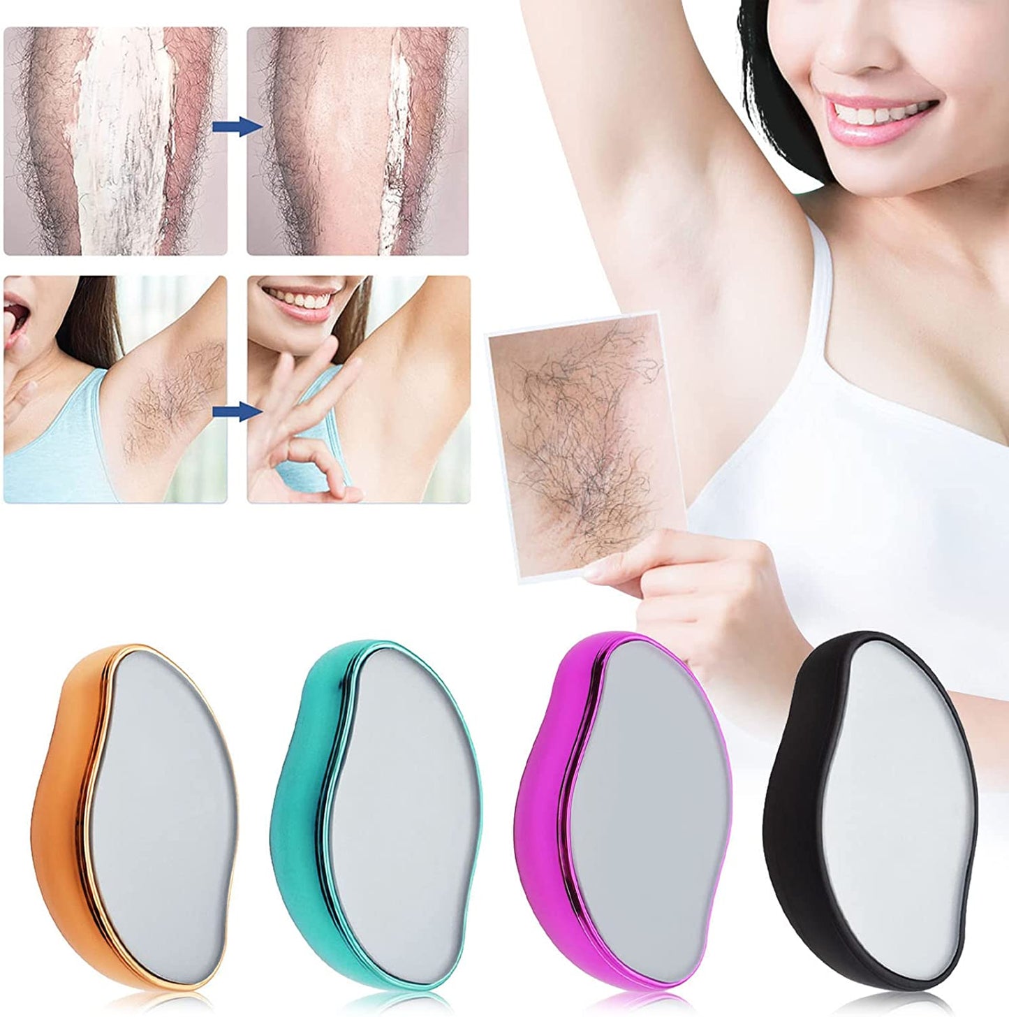 Bleame Crystal Hair Eraser – Painless Exfoliation Hair Removal Tool For Arms Legs Back – Apply To Any Part Of The Body – China (random Color)