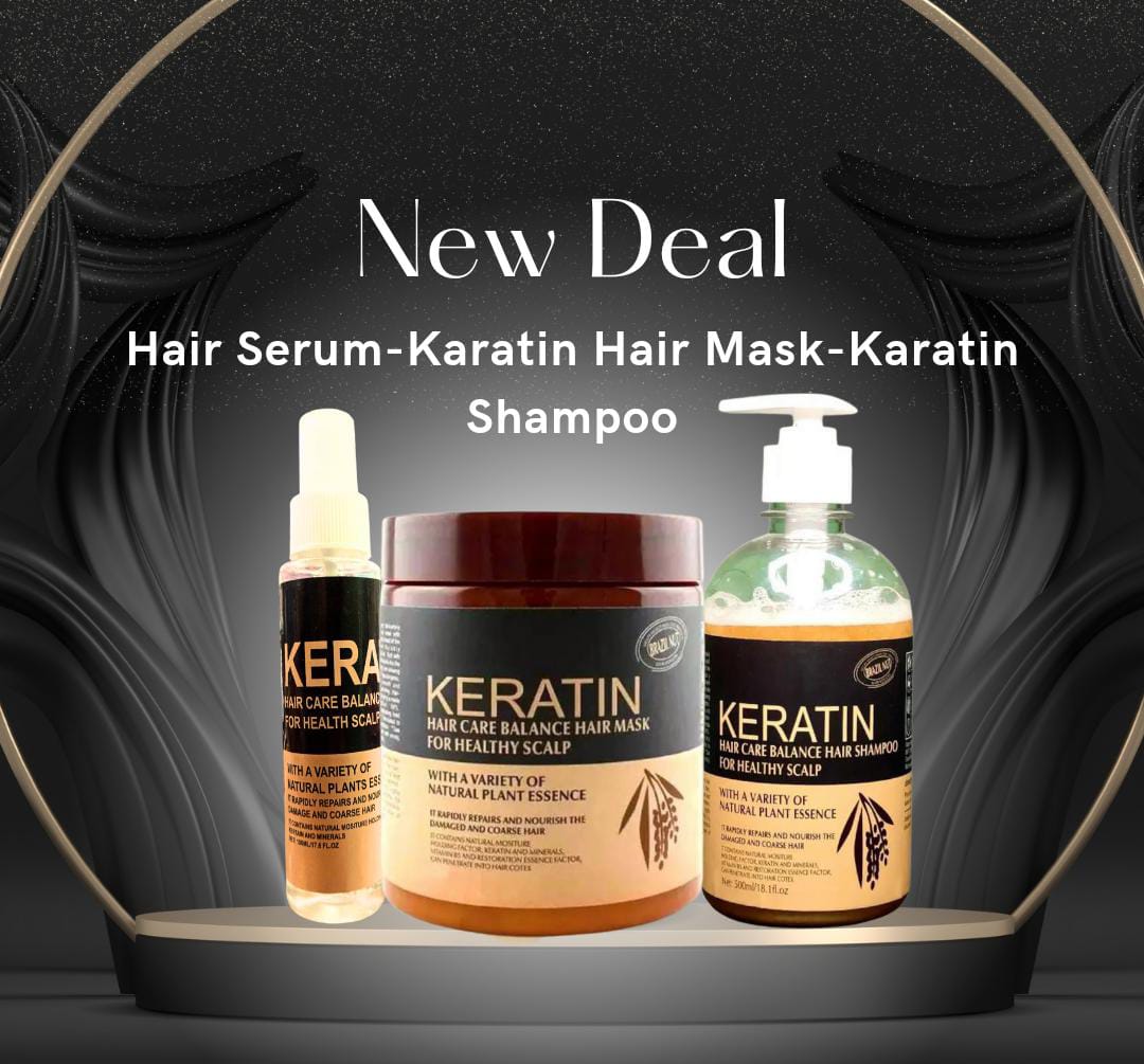 Pack Of 3 Items | Keratin Hair Mask| Karatin Shampoo| Karatin Hair Serum