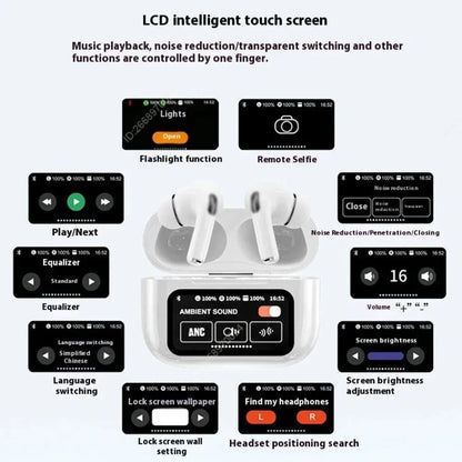 A9 Pro ANC/ENC Touch‑Screen Earbuds – Your Smart Sound Companion